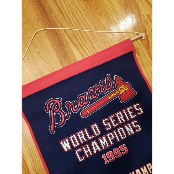 Vintage Atlanta Braves 1995 World Series Champions / Division Champs Banner - Picture 3 of 7